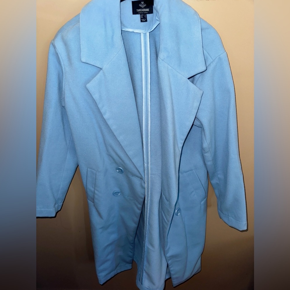 SKY BLUE TRENCH COAT, Size 2